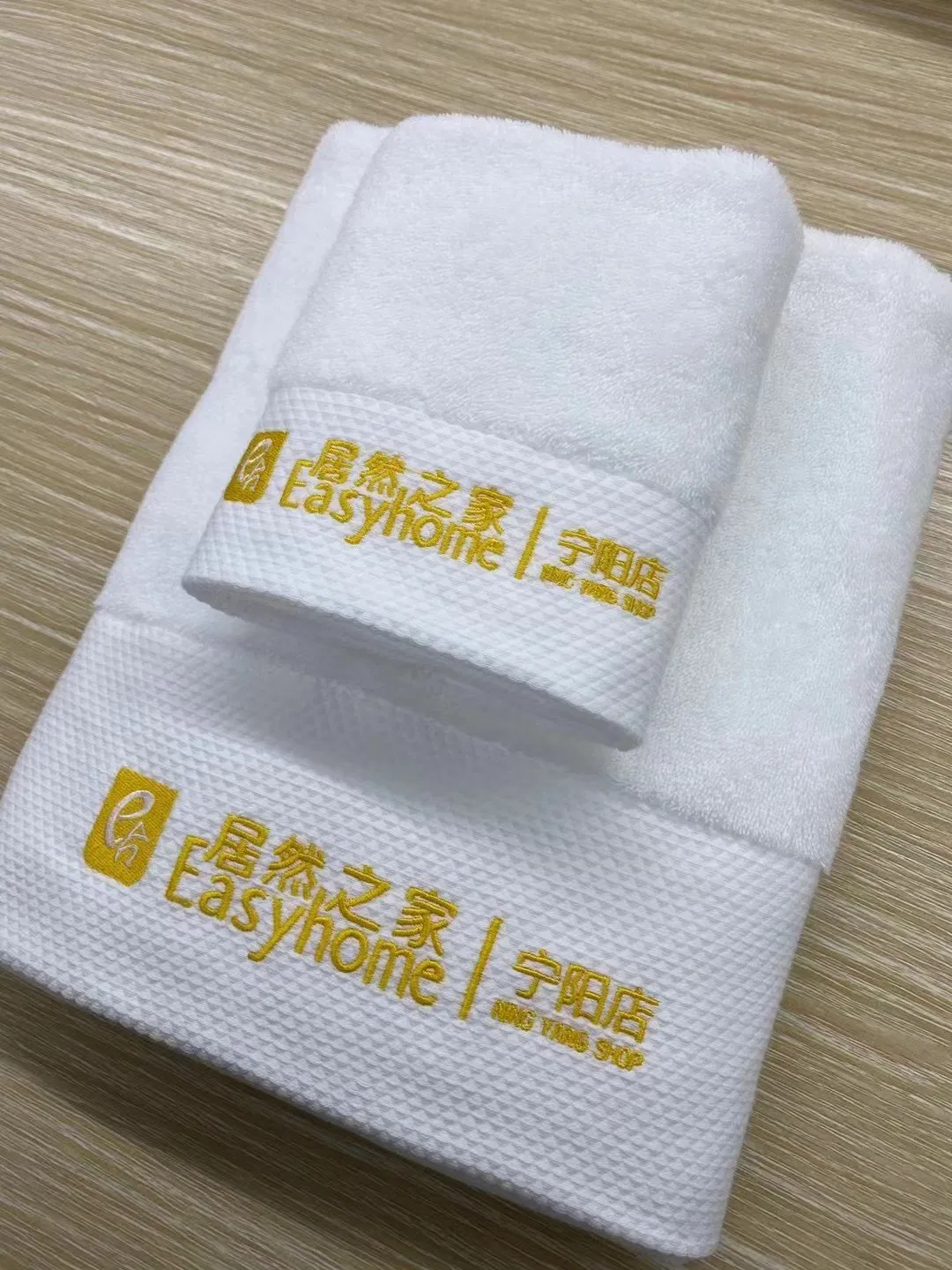 5 Star Hotel Luxury Bathroom Custom Logo Face Hand Bath White 100% Cotton Hotel Towels