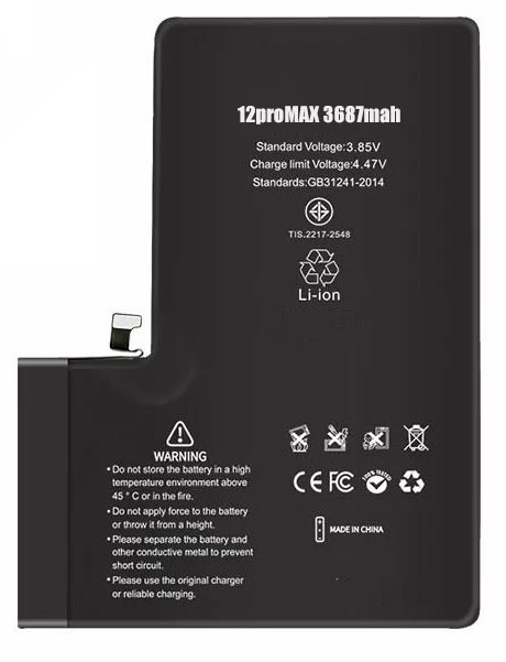 Аккумулятор для iPhone 12 Pro Max, 3687 мАч