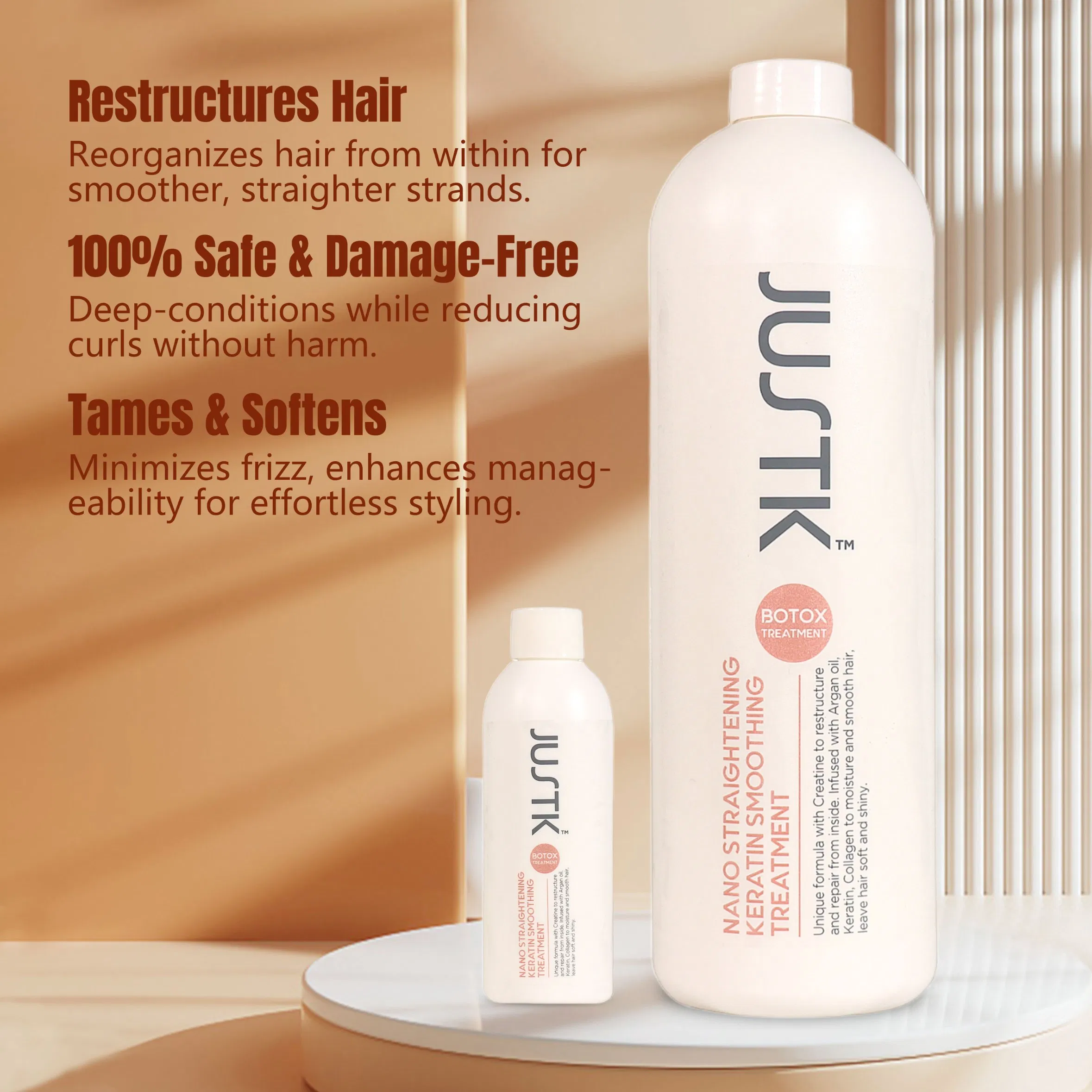 Justk Argan Oil Damaged Hair Repair Nano Straightening Keratin Collagen Smoothing Treatment