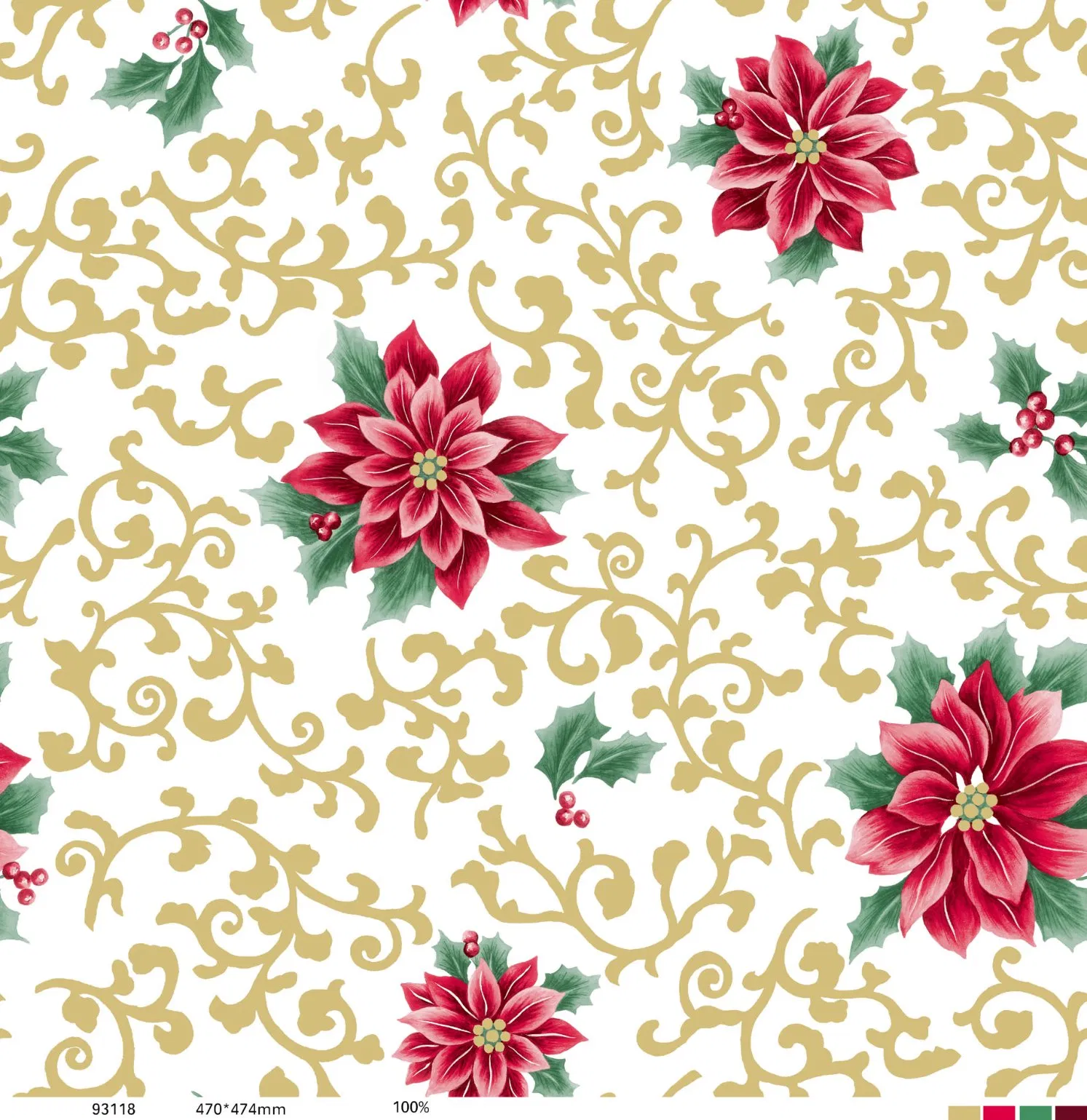 Christmas PVC Printed Tablecloth with Flannel Backing (TJ0759)