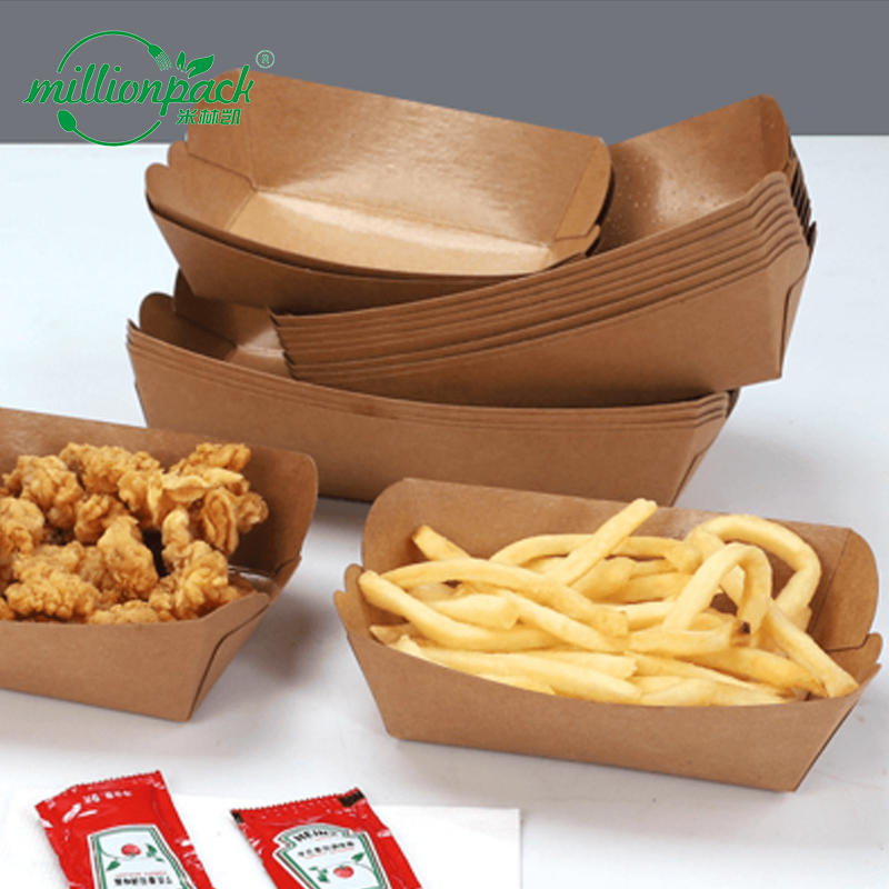 Kraft Paper Serving Tray for Bakery Pastry Shops Fresh Display Clean Daily Usage