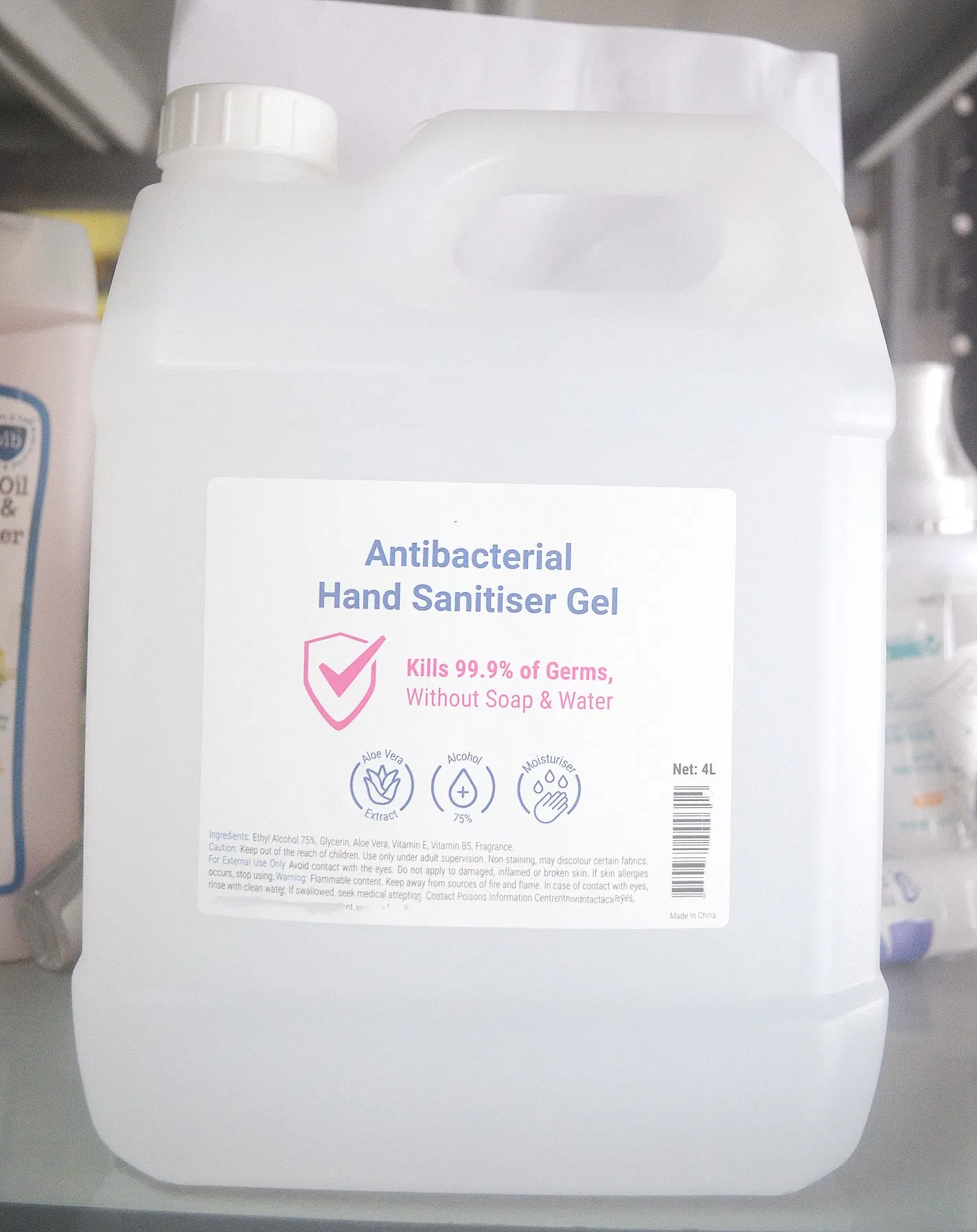 4L Moisture Disinfectant Alcohol Hand Sanitizer Gel Ce Certification with Vitamin E