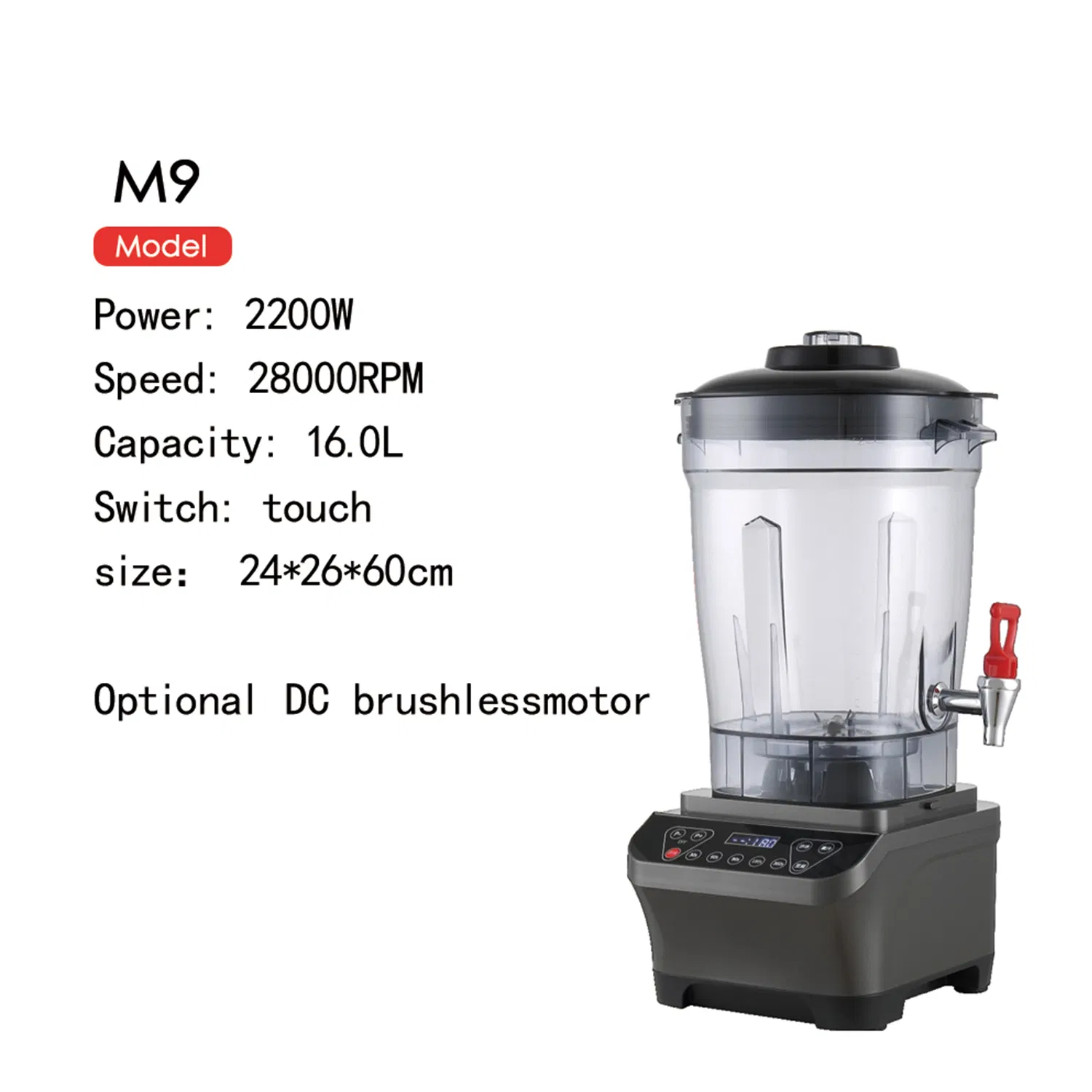 Factory Wholesale 1250W Red Commercial Smoothie Fruit Blender Multifunctional Home Kitchen Utensils ABS Housing Customizablejuice Blender Heavy Duty Food Mixer