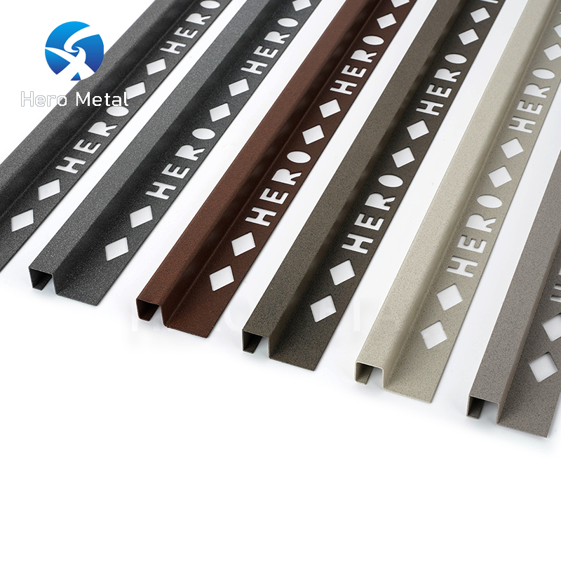 Top Quality Modern Office Transition Strip 2.2m Stone Grain Series Grey White Tile Space Square Shape Corner Edge Trim