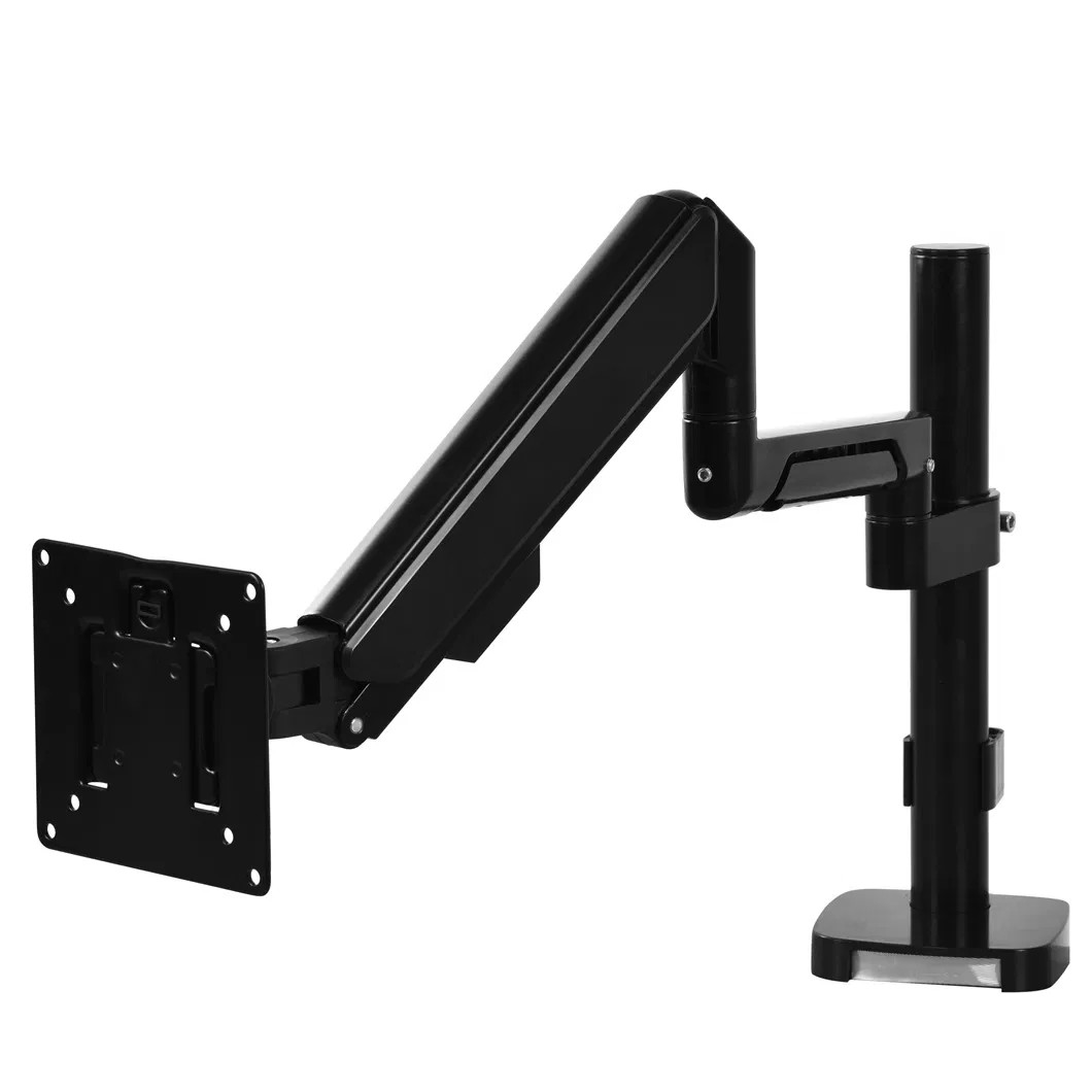 Ws-Zl100-B Black Single Monitor Arm Desk Mount Gas Spring Monitor Stand with Pole