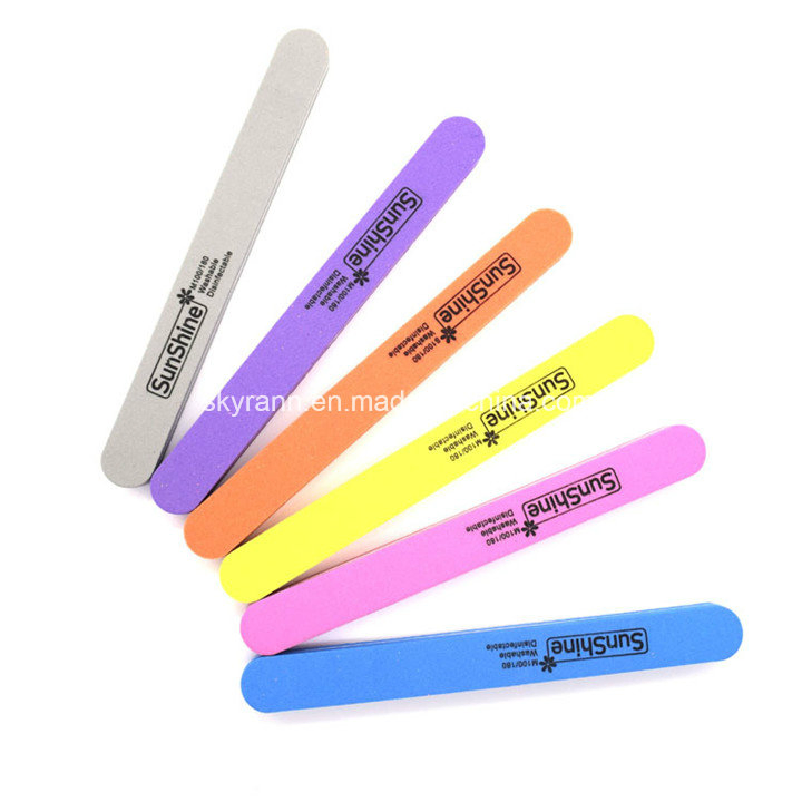 110/180 Grits Diamond Square Disposable Sponge Nail Files for Nails