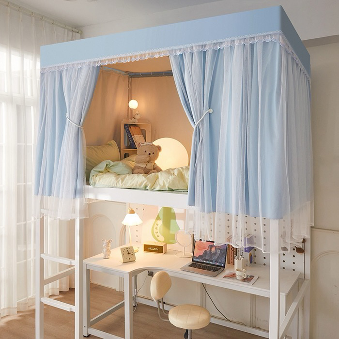 New Style Student Designed Bed Curtain with Dual Guide Rails High Grade Light Blocking Eco Friendly and Breathable Features