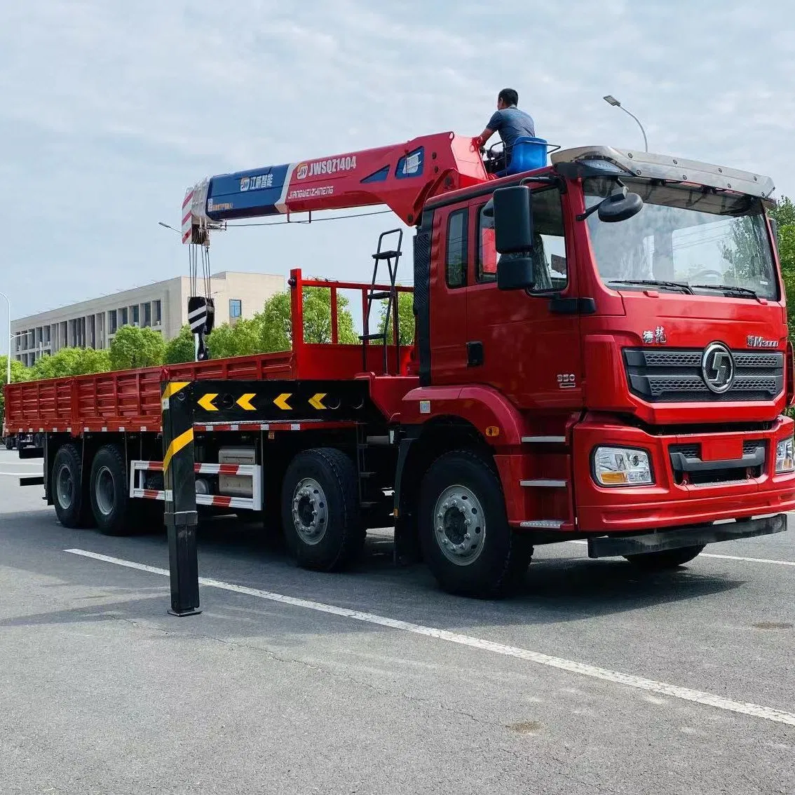 Truck Mounted Crane Powerful Jiangwei 8 Tons Straight Arm Crane with 4-Section Telescopic Arm