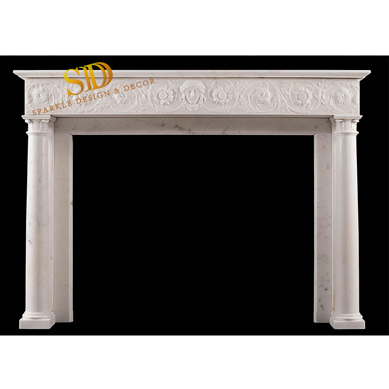 Beautiful Design White Marble Fireplace Mantel