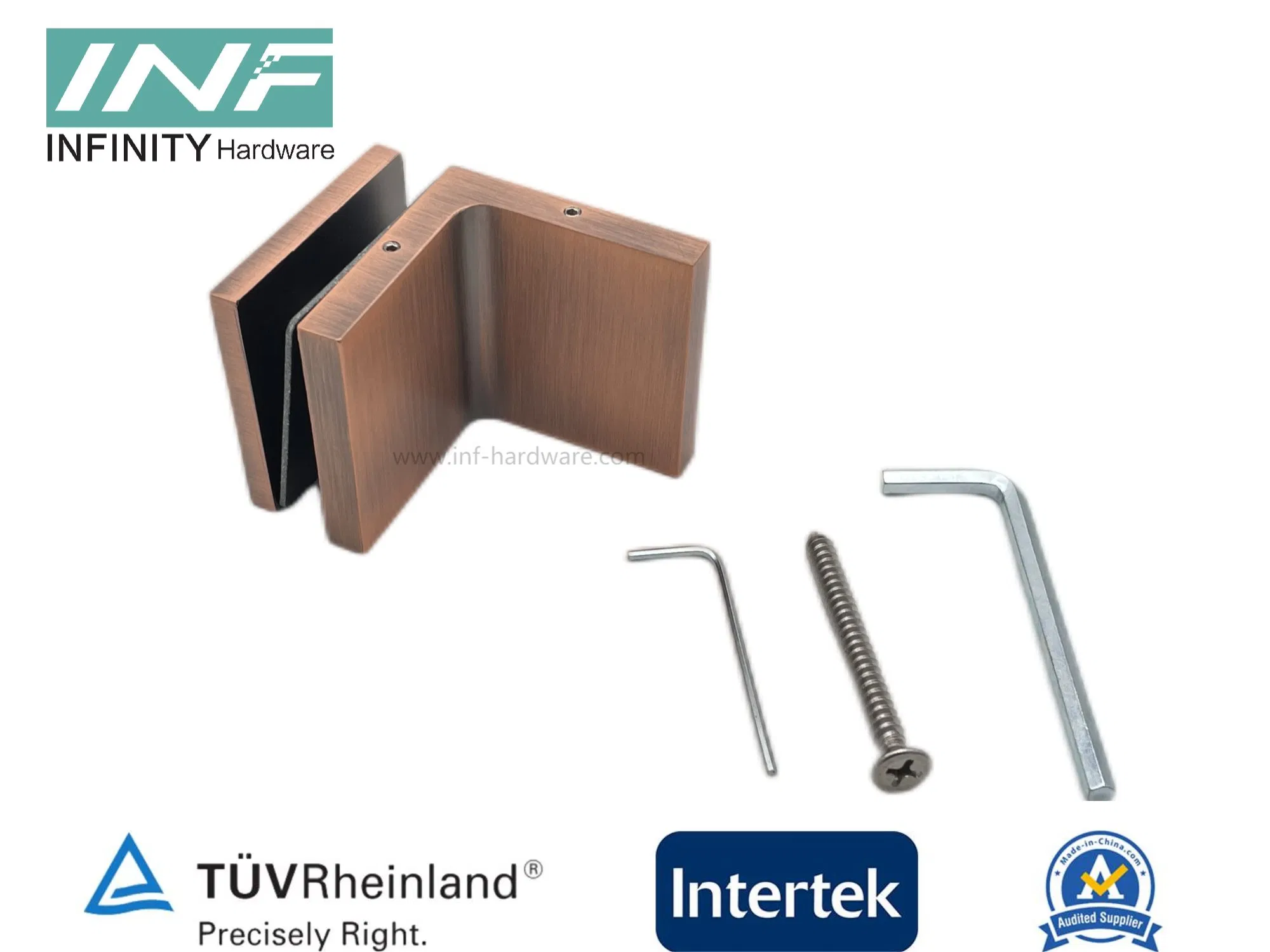 Brass Hardware Glass to Wall Square Glass Clamp Cover Antique Brass Finished Bathroom Accessories