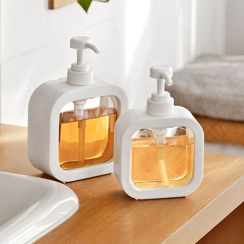 New Apple-Shaped Transparent Bottle, Bathroom Hand Soap Bottle, Plastic Pump Dispenser