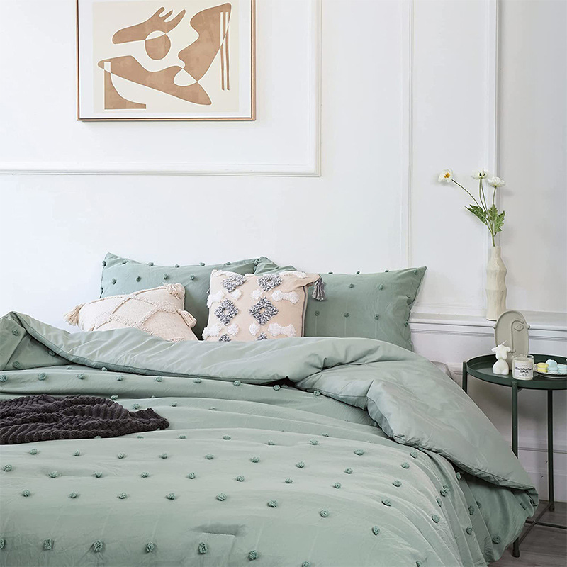 100% Cotton Fabric Bed Linen Comforter Set Duvet Microfiber Filling Hotel Quilt