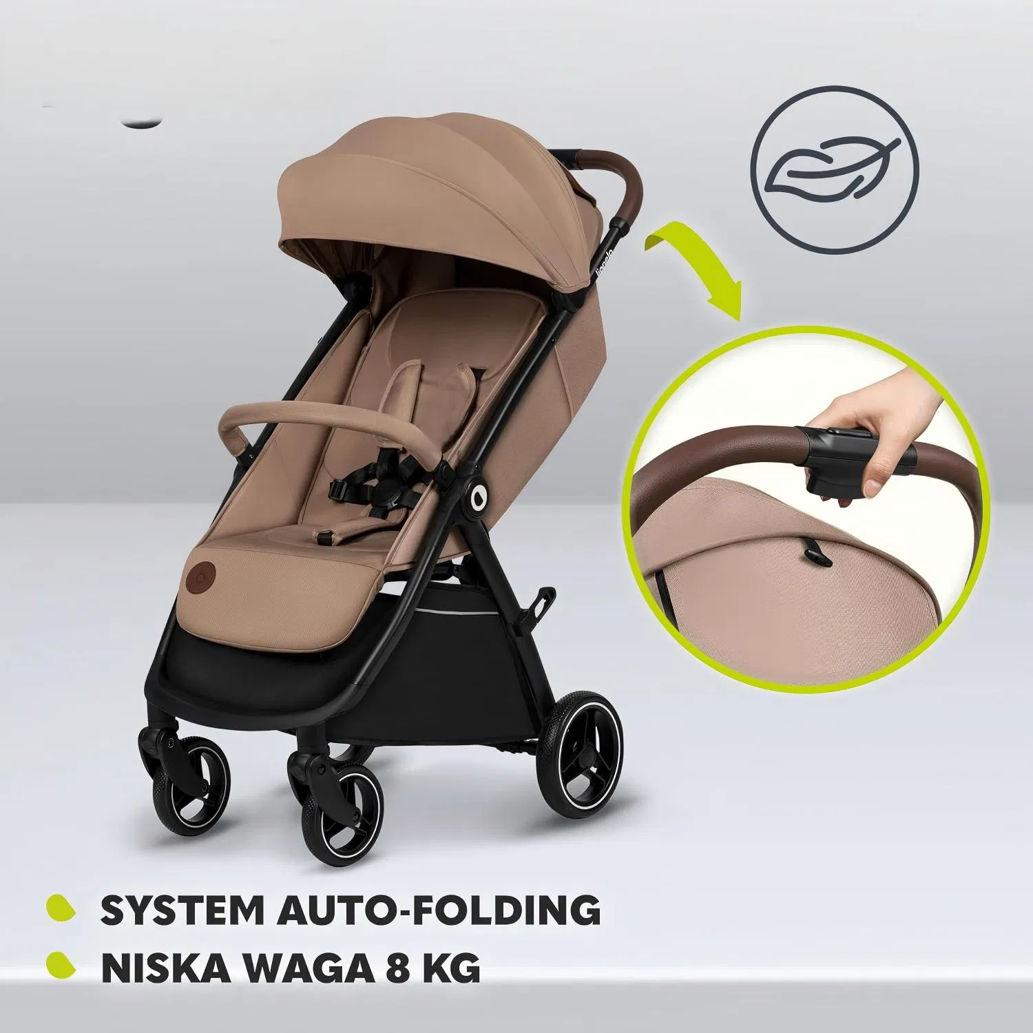 Factory Direct Wholesale Cheap Lightweight Newborn Stroller with One Hand Backrest and Footrest