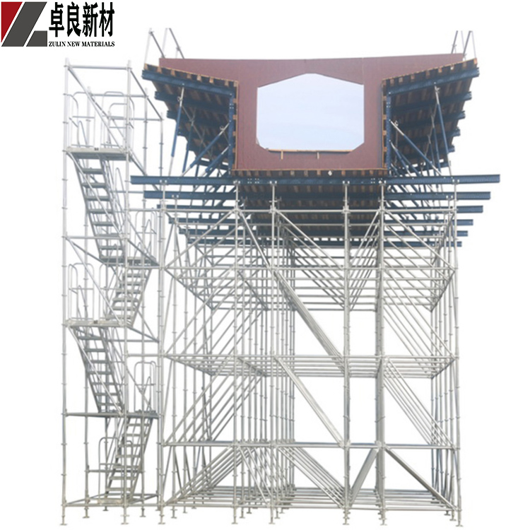 Galvanized Tubular Steel Scaffolding with Staircase and Steel Plank