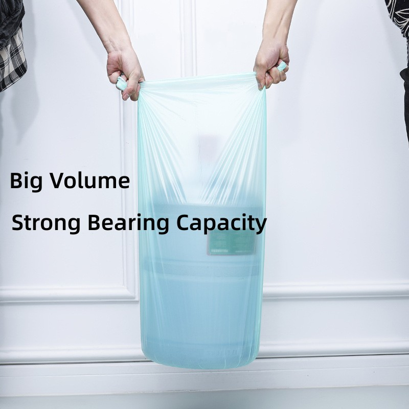 Biodegradable Trash Bag Garbage Bag, Household Garbage Bag, 13 Gallon=50L (60*80cm) , Unscented, Extra Thick Liner Bags 15PCS/Roll--White