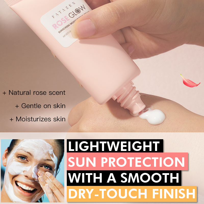 Private Label Organic Rose Glow Sunscreen Moisturizing Cream OEM ODM Long Lasting Sun Block SPF 50+Beach Defense Sun Screen
