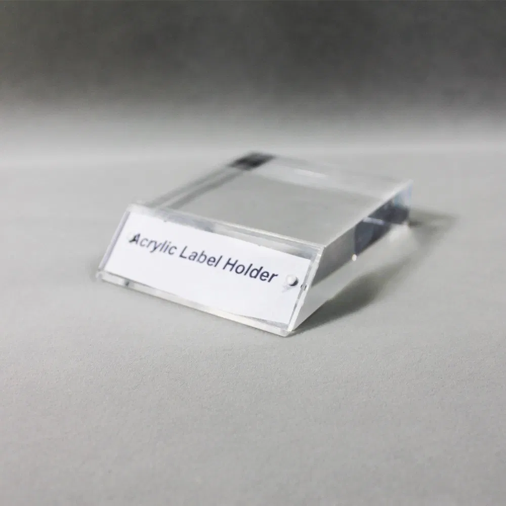 Custom Magnetic Acrylic Paperweight Sign Holder Company Name Logo Block