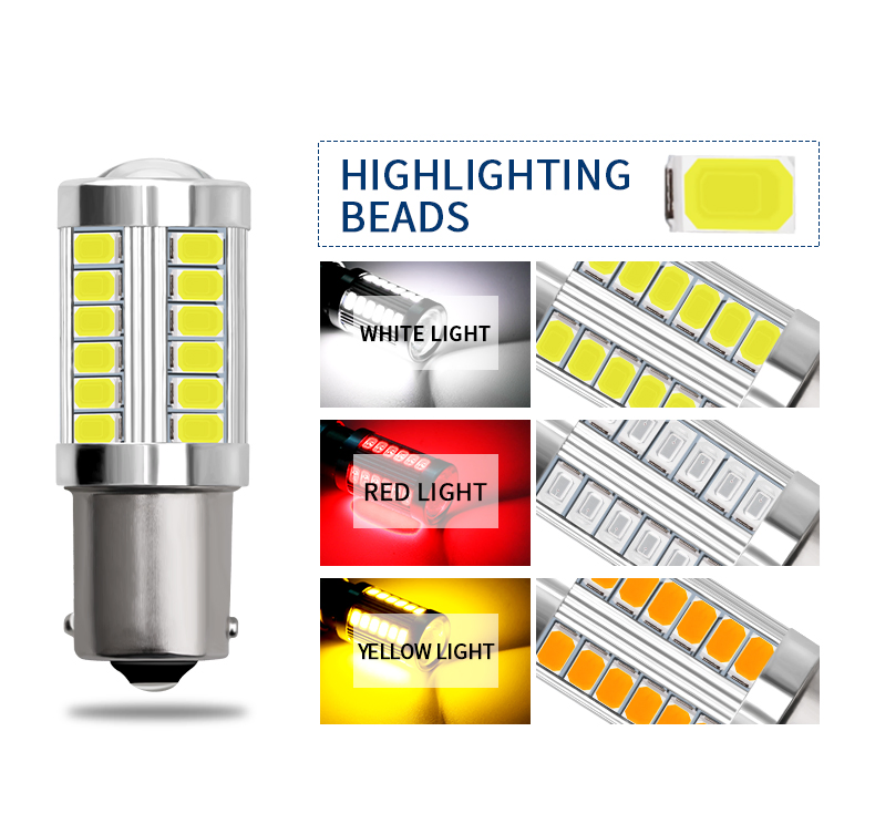 Светодиодная лампа стробоскоп 33SMD для авто, 12В