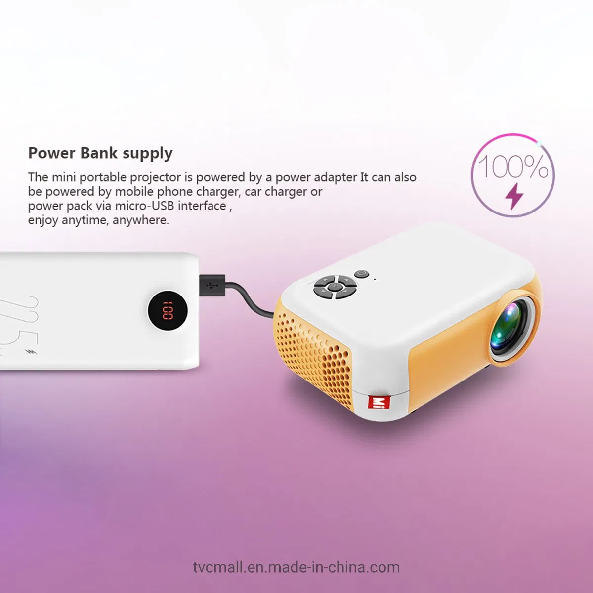 A10 480p Mini Projector LED Portable Compact Projector with HD/Audio out/USB/TF Card Ports for Home (CE RoHS FCC) - EU Plug