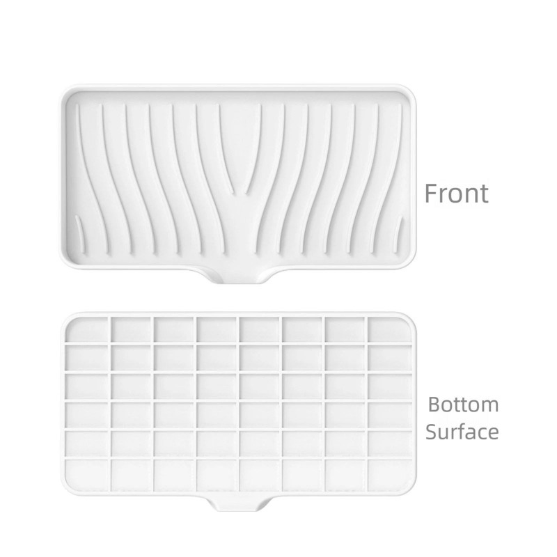 Modern Design Food-Grade Silicone Dish Drying Mat Non-Slip Heat-Resistant Eco-Friendly Durable Rectangle Pattern for Home Use