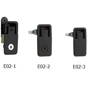Sandblasted Black Panel Cabinet Lock Latch Bright Chrome Plated for Case Cabinet Box