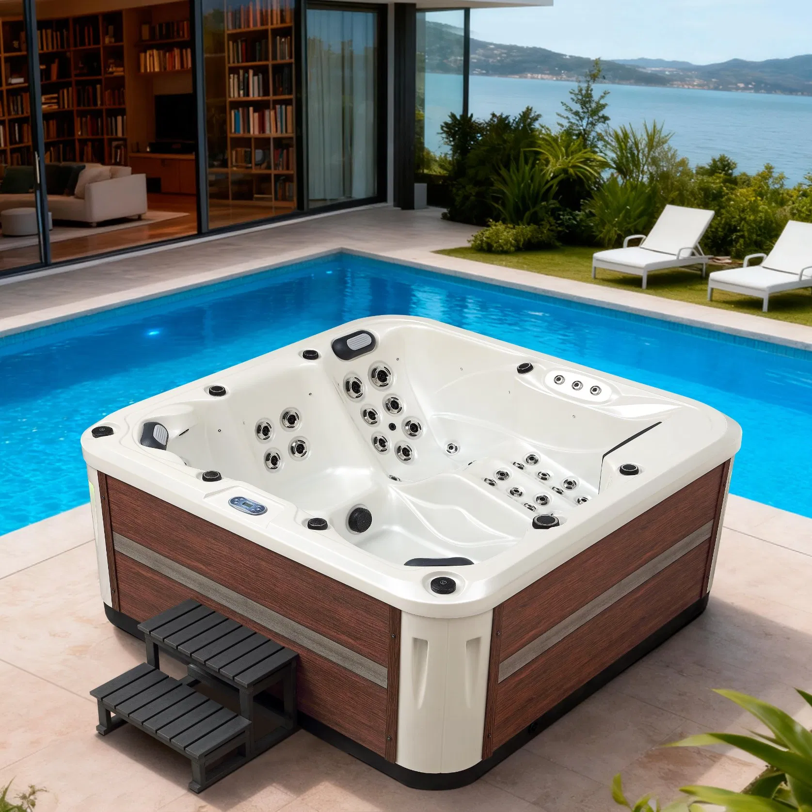 Уличный спа-бассейн с гидромассажем на 4-6 человек