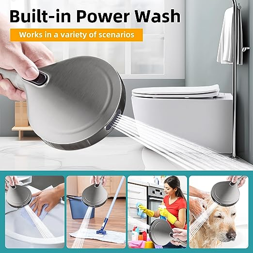 Shower Head Set 9 Functions Handheld High Pressure Shower Head High Flow Hand Held Showerhead Set with 59 Inch Hose Bracket