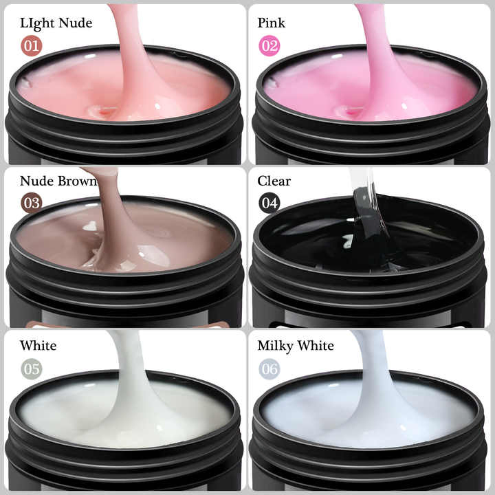 3 in 1 Nude Press on UV Builder Gel Polish Nail Extension Adhesive Diamond Gel 150g Nail Glue