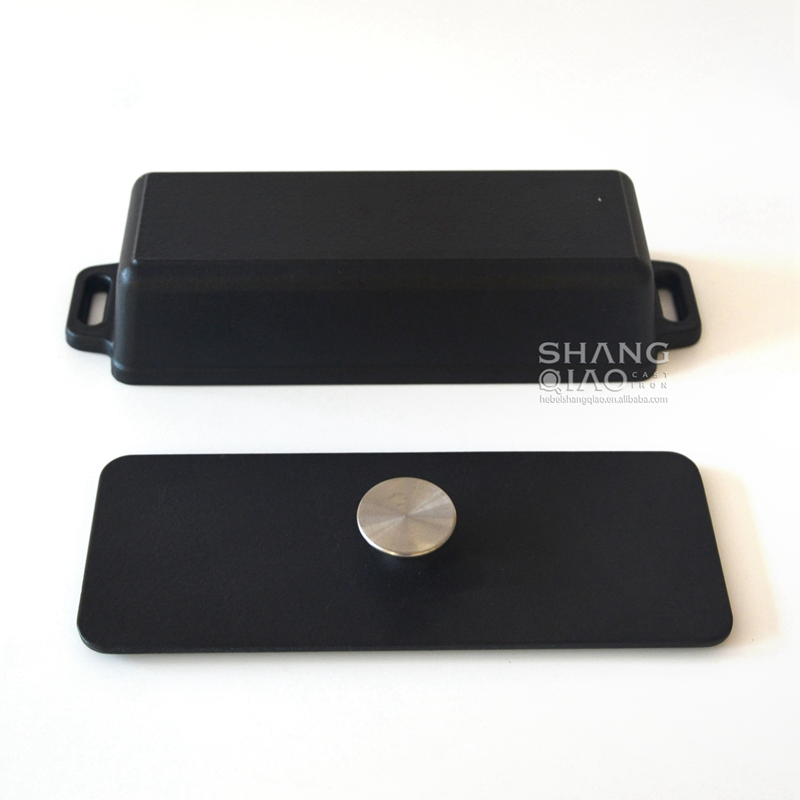 Чугунная форма для выпечки хлеба с крышкой 29x13x8 см