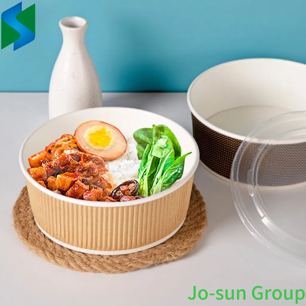 Jo-Sun Disposable Recyclable Kraft Corrugated Bowl and Soup Bucket