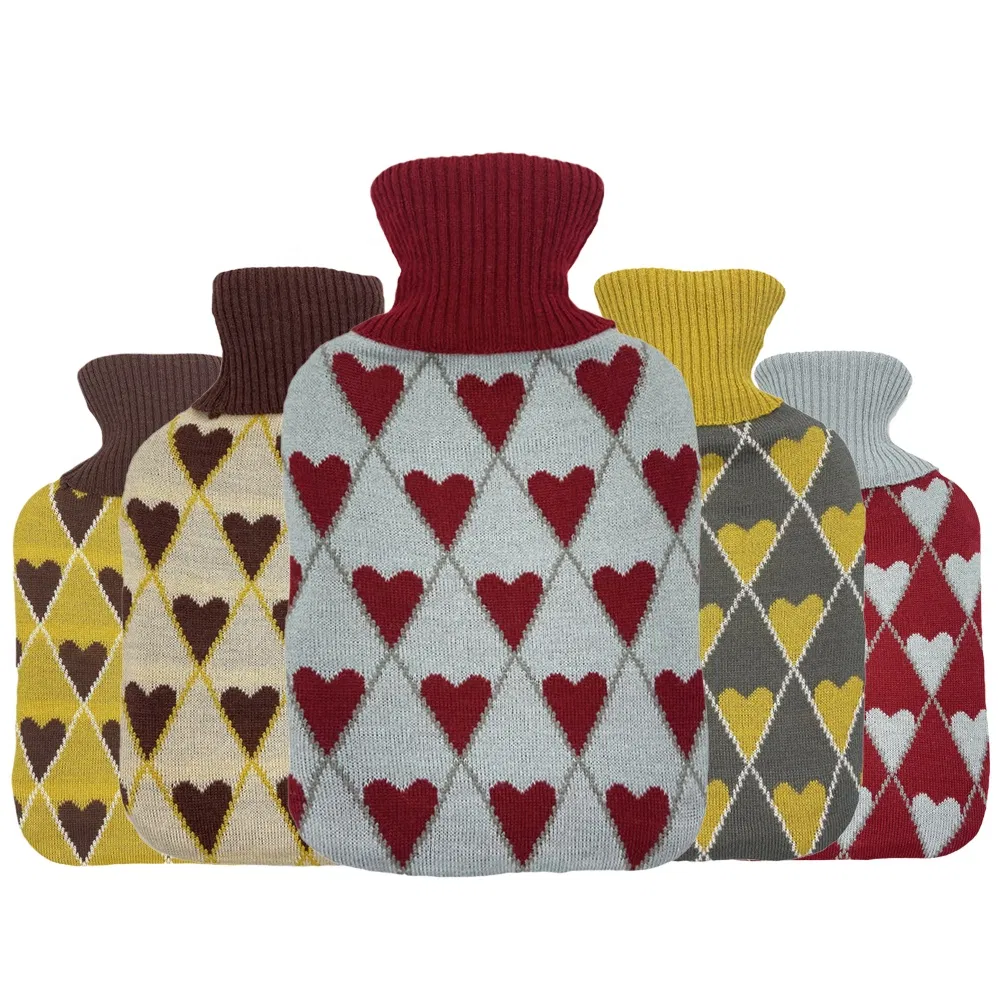 OEM ODM Hot Selling Unique Design Cheap Knitted Rubber Hot Water Bag Bottle Cover