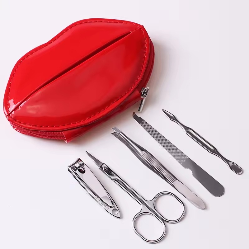 Nail Art Care Set Sexy Lip Sharpe Manicure & Pedicure Eyebrow Tweezers Tools