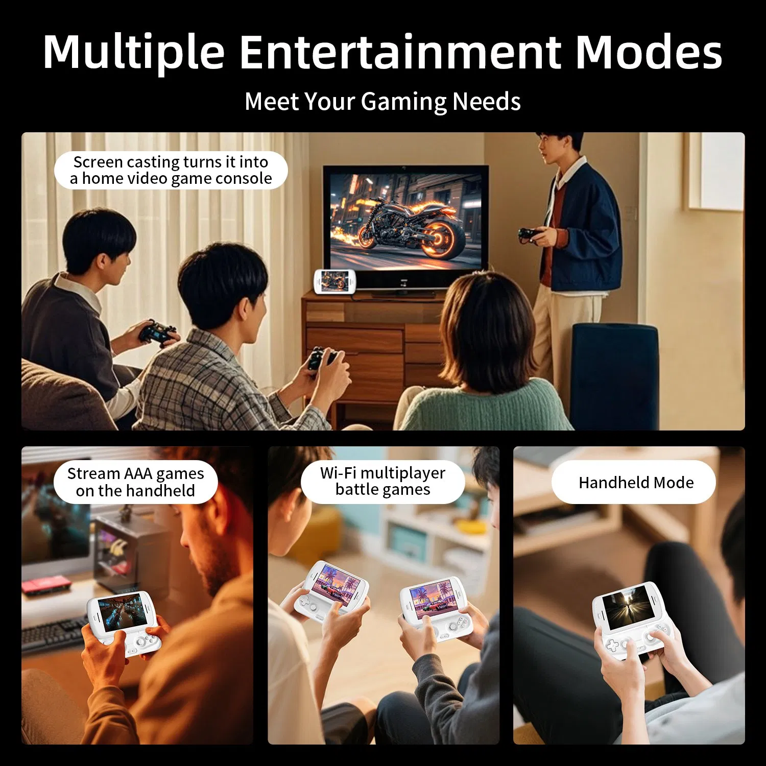 Портативная консоль Android 13 с сенсорным экраном 4.7 дюйма, 256 ГБ