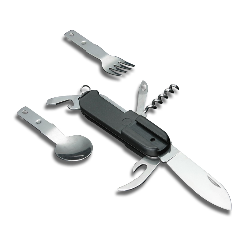 7 in 1 Multi Functional Outdoor Fork Knife Spoon Stainless Steel Camping Utensils