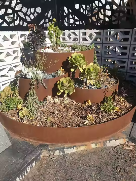 Кашпо садовое металлическое прямоугольное Corten