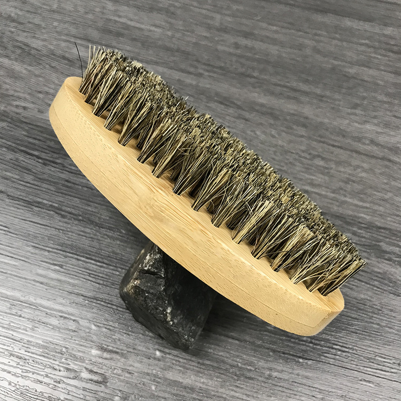 Boar Bristle Beard Brush Men's Beard Grooming Care Tool Set with Wooden Sandalwood Comb
