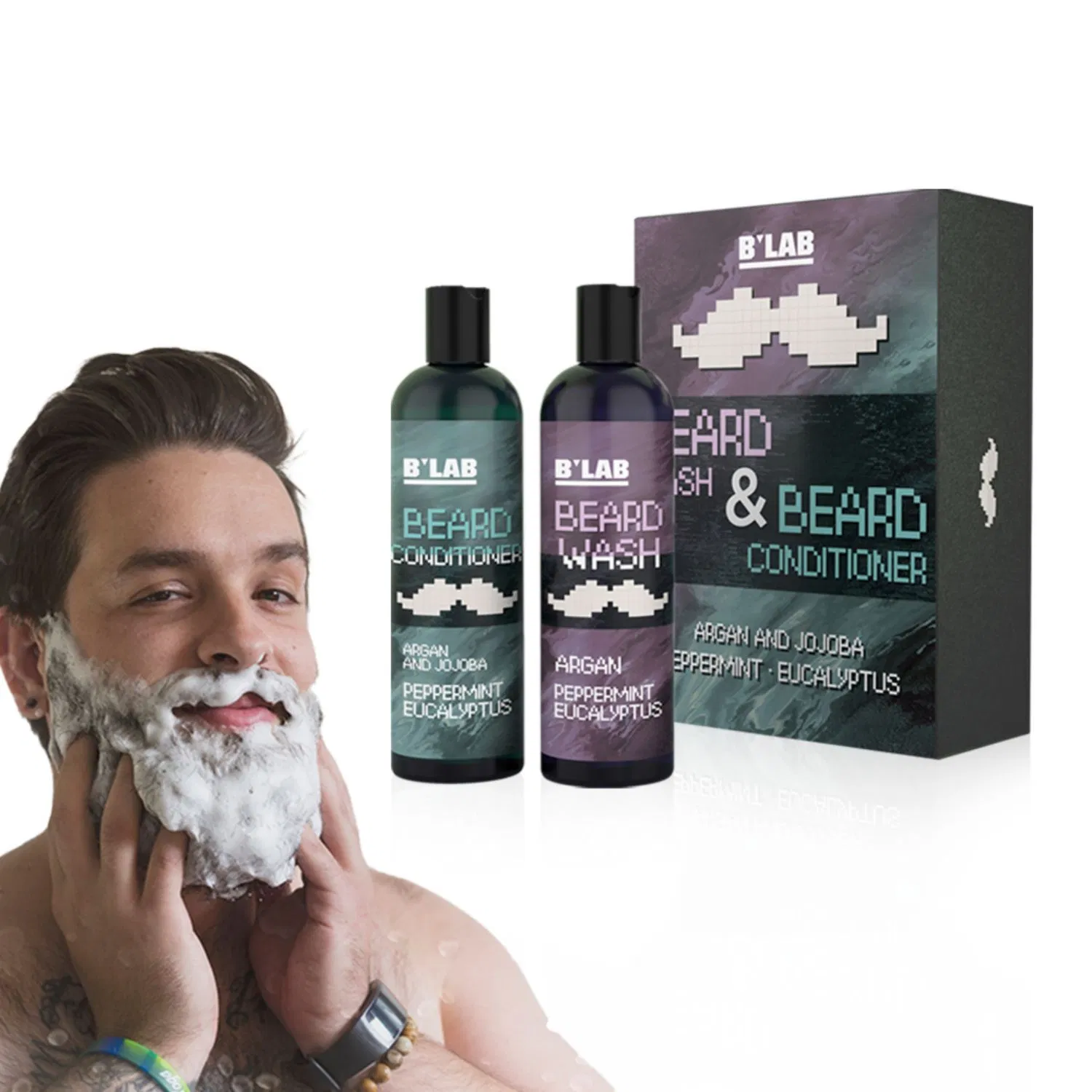 Beauty Men Beard Care Moisturizing Beard Wash Shampoo and Conditioner