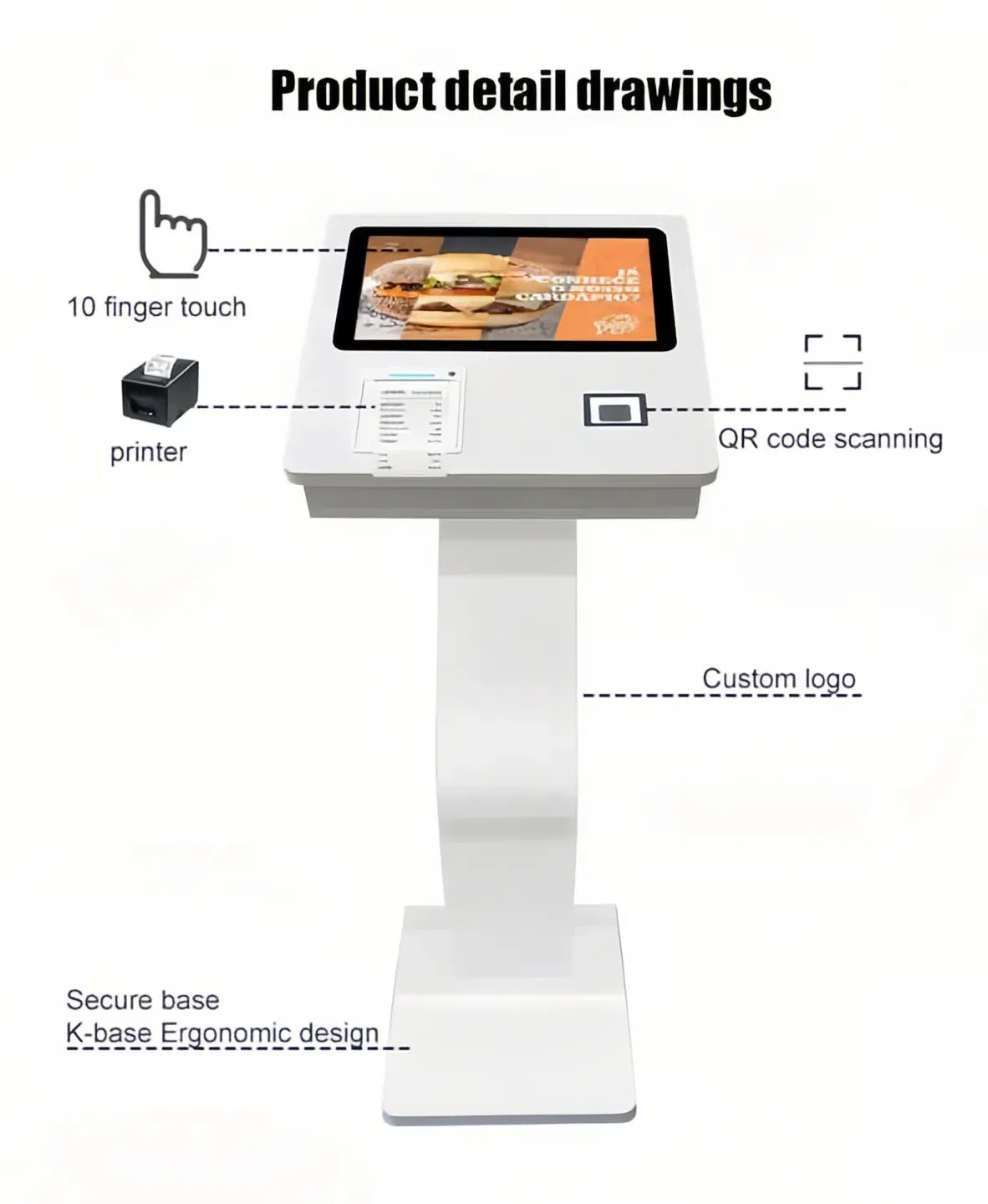 15.6 Inch Capacitive Touch Self-Service Kiosk