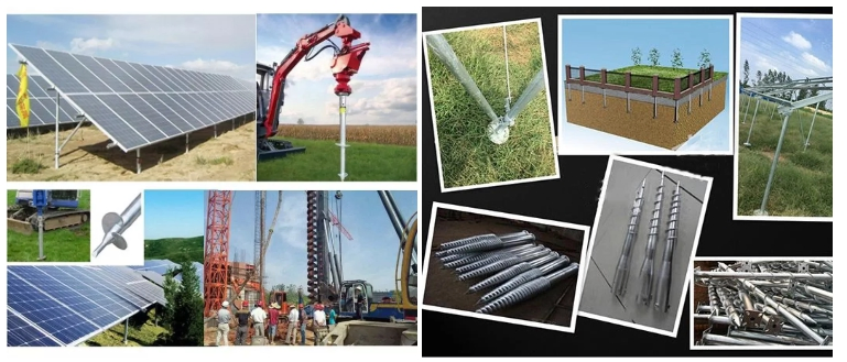 Steel Ground Screw Pile with Flange