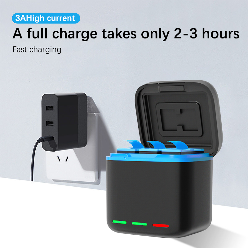 Triple Storage Battery Charger Box for Gopro 5/6/7/8 Without Battery for Gopro Accessories