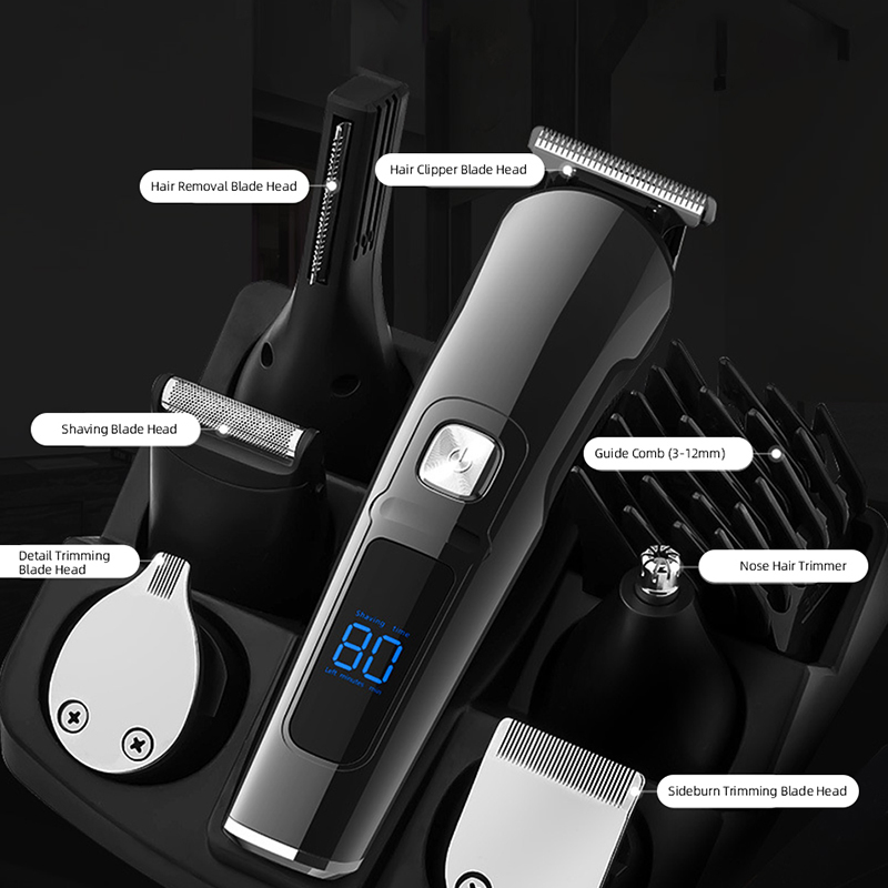 Home Electric Hair Shaver Set with Engraving Function Multi Function Full Body Washable Hair Trimmer for Shaving and Balming