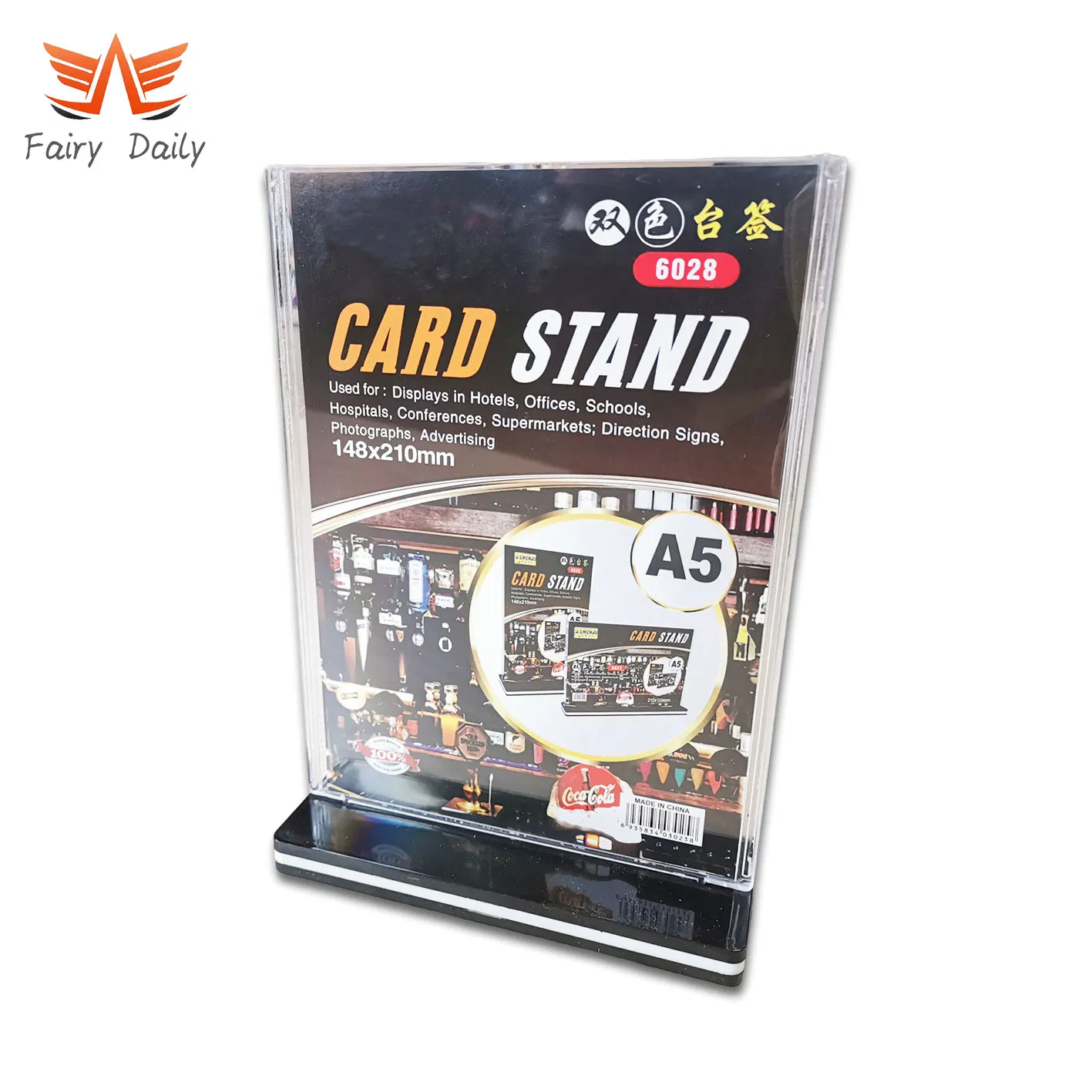 T Shape Clear Plastic Menu Photo Display Acrylic Picture Sign Holder