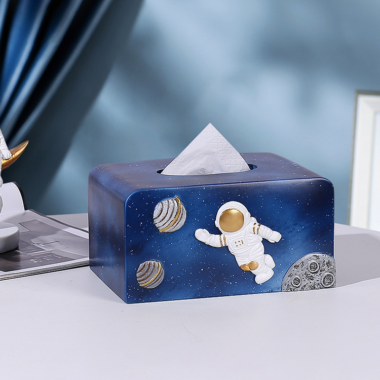 Direct Factory Polyresin Astronaut Sculpture Tissue Box Holder