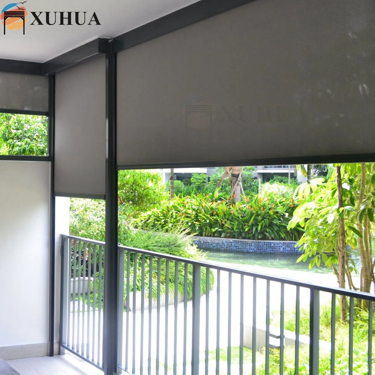 Xuhua Outdoor Blackout Motorized Patio Windproof Window Shades Shutters Vertical Blinds