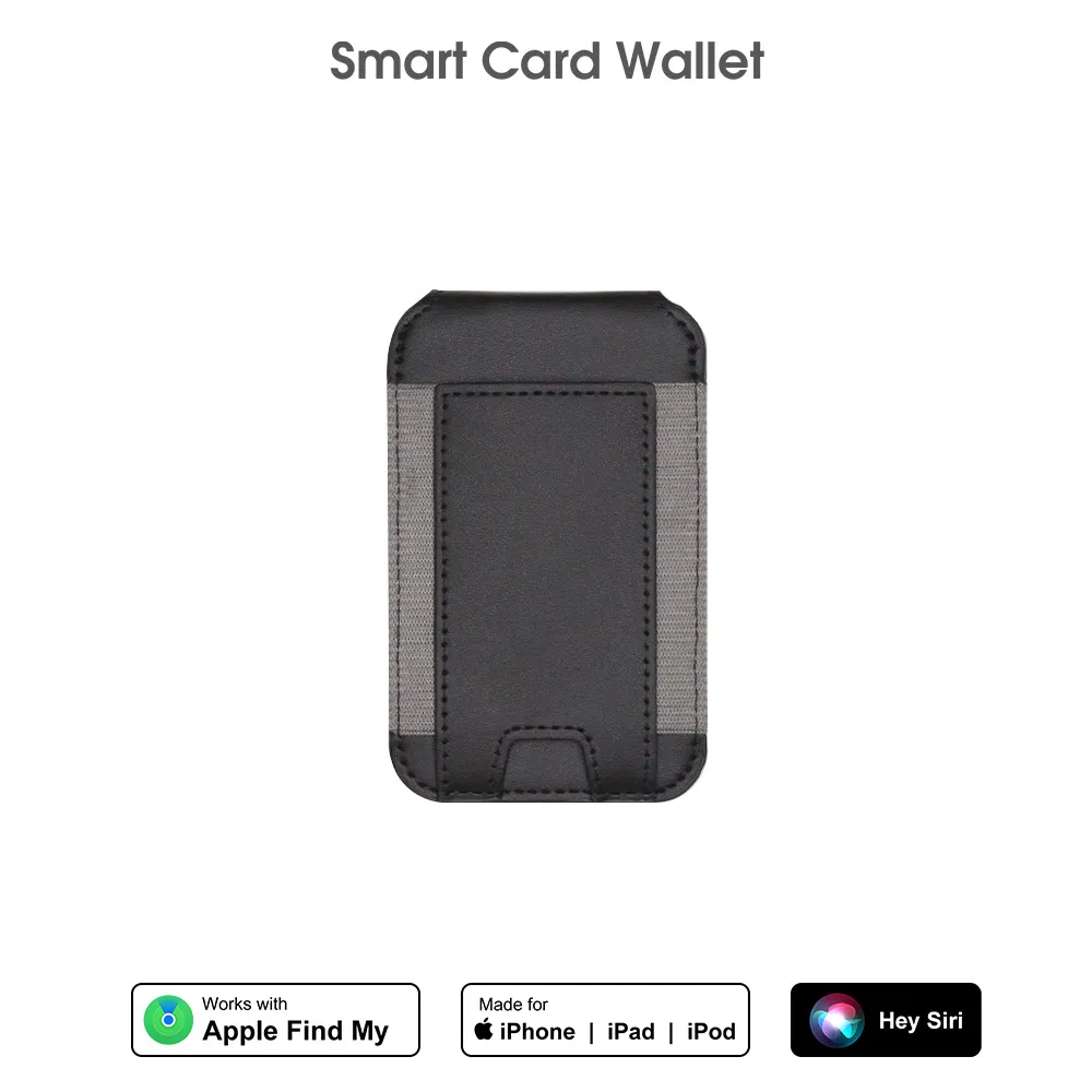 2-in-1 Magnetic Leather Wallet ID Card Slot Adjustable Stand Card Holder Tracker Work with Apple Find My Wallet Card Holder