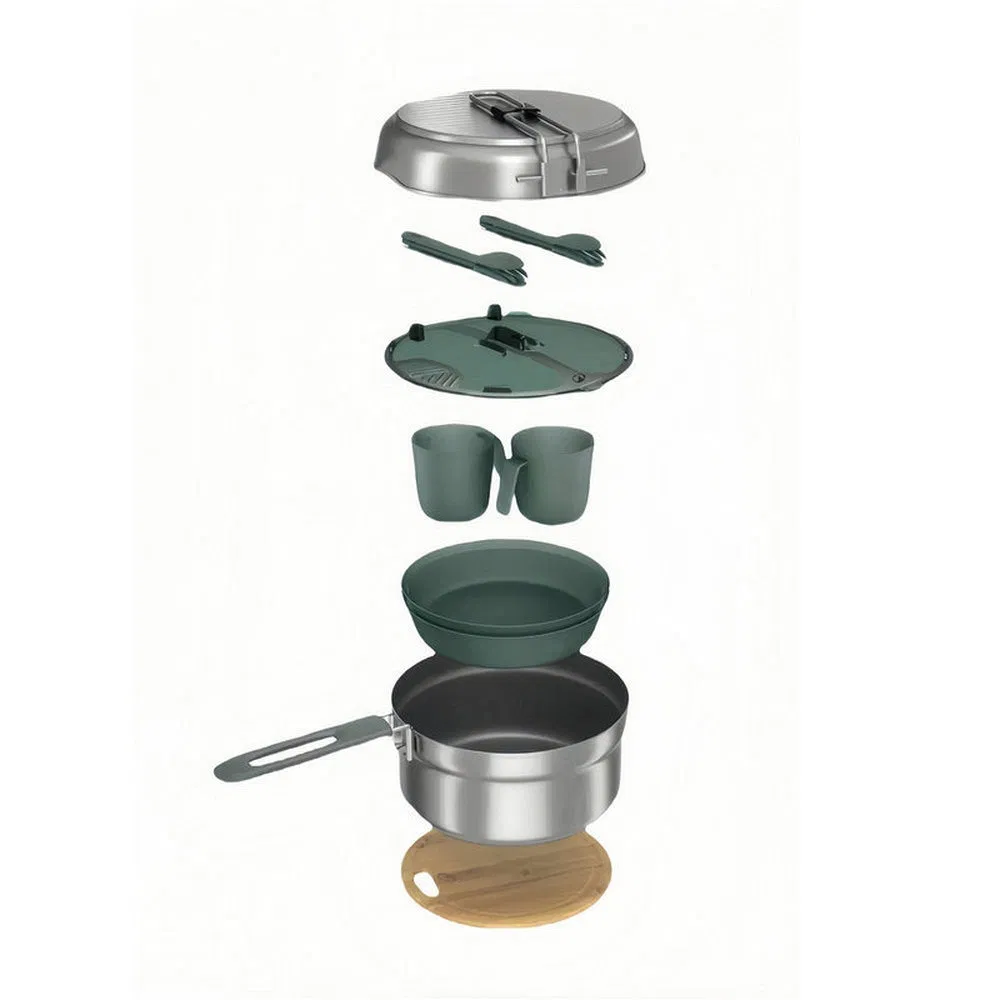 Sturdy Camping Stainless Steel Cookware Set for Cycling Trip