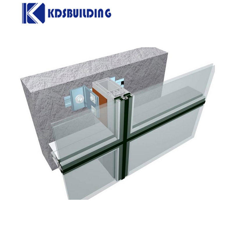 Kdsbuilding Perforate Aluminum Profile Double Glaze Frameless Hidden Curtain Wall