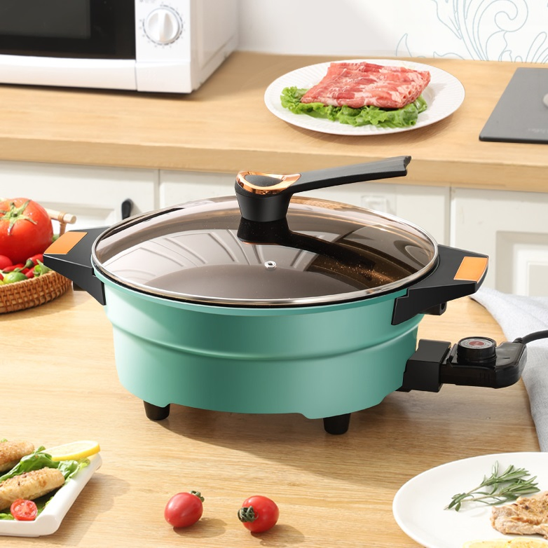 Round Cast Aluminium 1600W Electric Skillet Pizza Maker