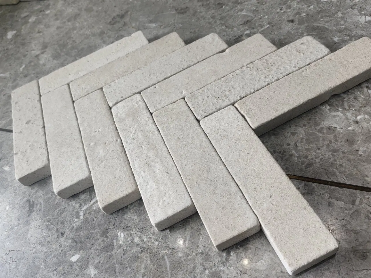 Natural Stone Portuguese Limestone Tiles Strip for Wall Cladding