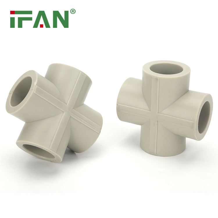 IFAN ASTM F2389 20-63mm PPR Fittings Grey PN25 Cross PPR Pipe Fittings